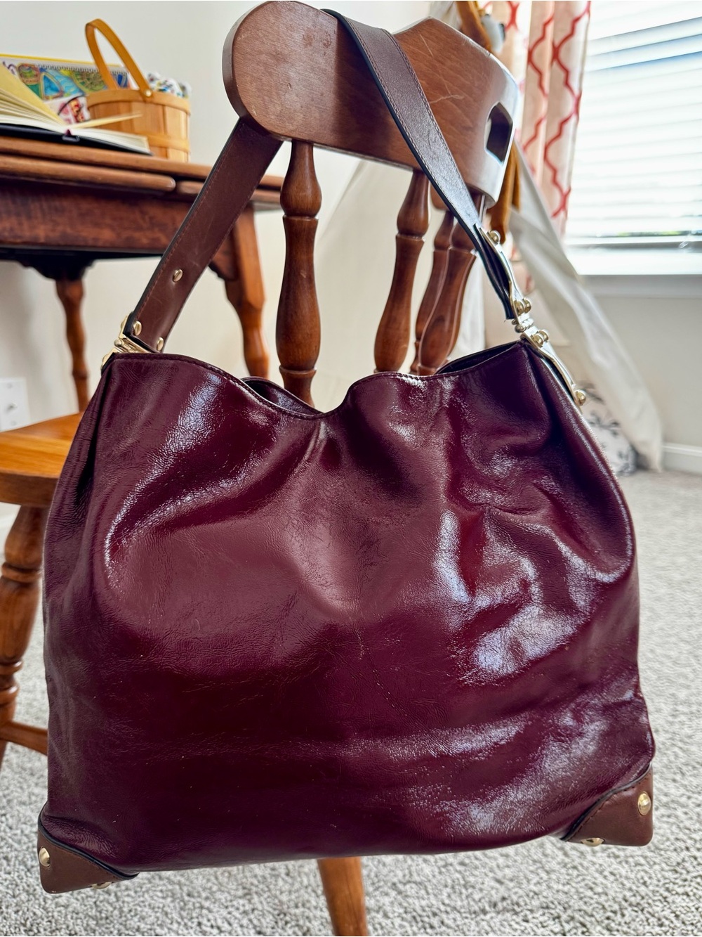Michael Kors Leather Burgundy Shoulder Bag